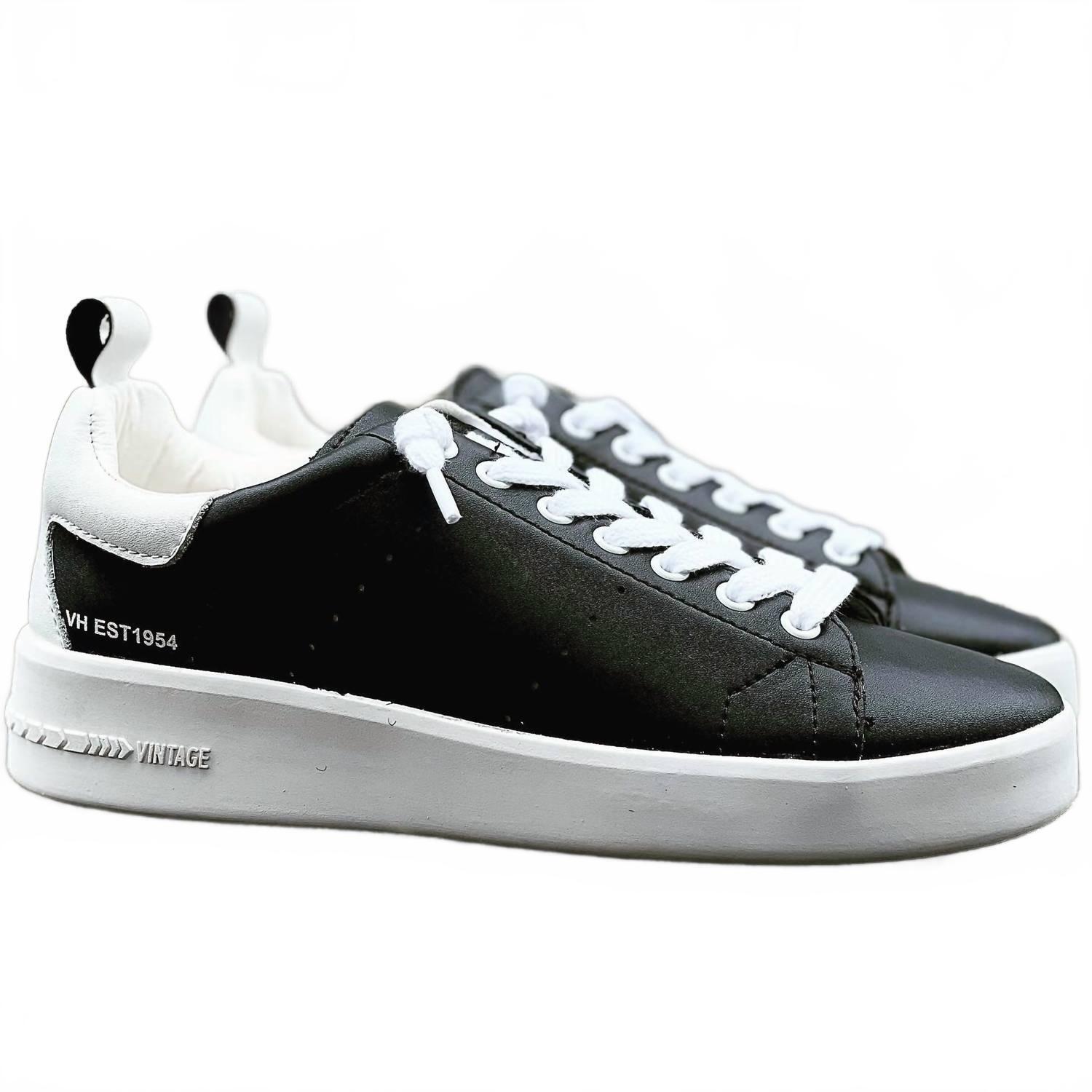 New Vintage Havana Women's Laceup Leather Sneakers In Black